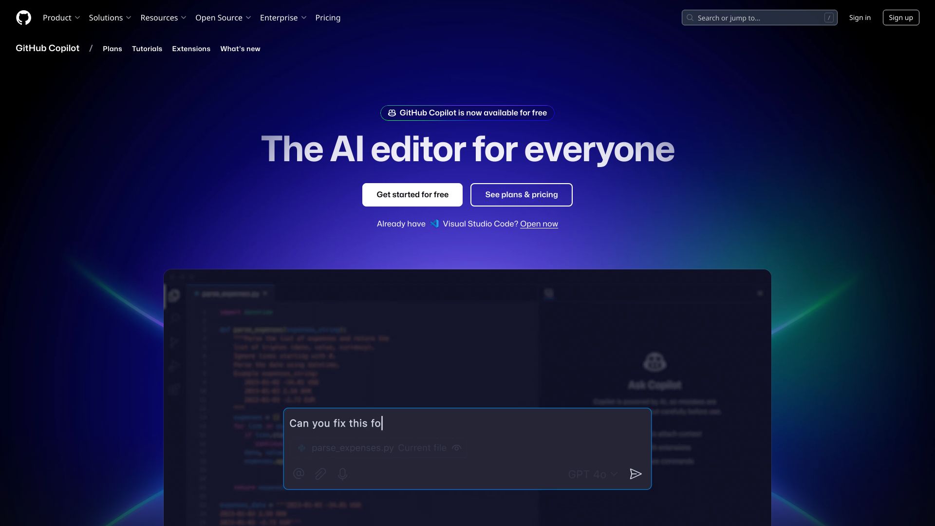 GitHub Copilot preview