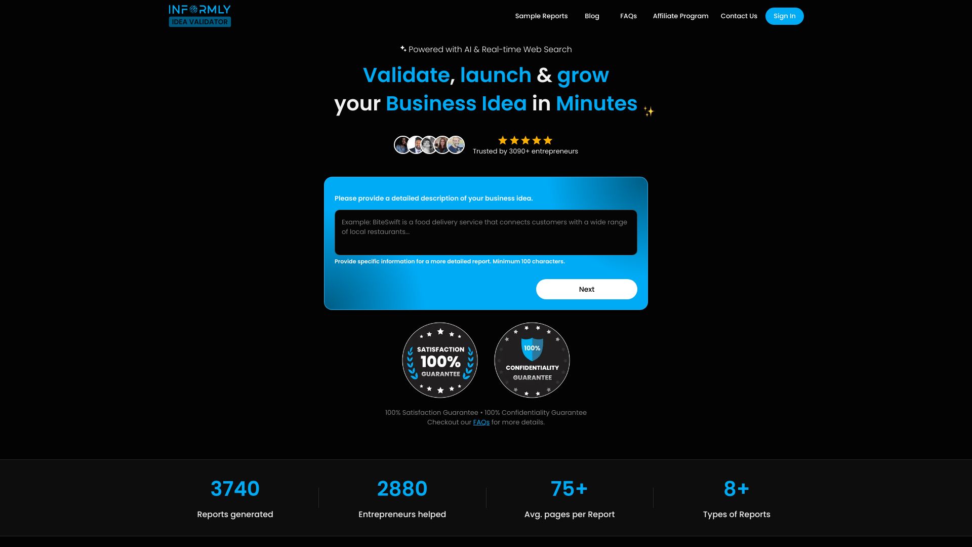 Informly Idea Validator preview
